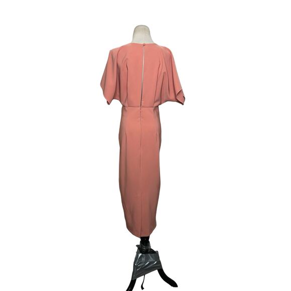 Asos melon short sleeves front pleated midi dress size 6 - Picture 2 of 16